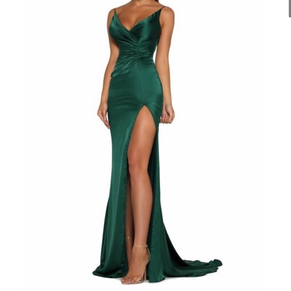 Lady Black Tie Hugo Gown Emerald Green